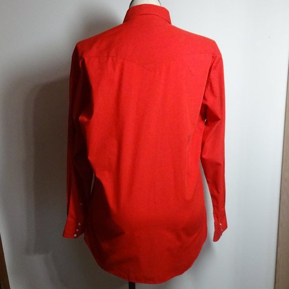 Panhandle Slim Red Button Down Shirt with Sequins Size 16.5 X 35 - Picture 3 of 3